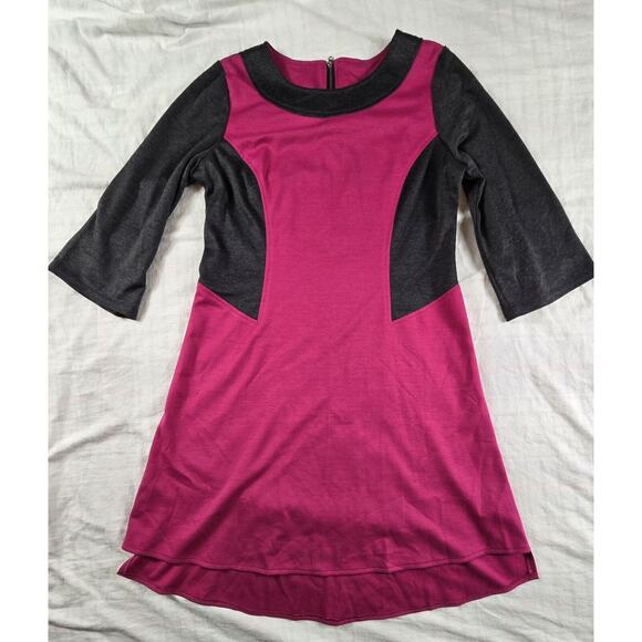 Uncle Frank Dresses & Skirts - Uncle Frank Sheath Dress Color Block Jersey Ponte Knit 3/4 sleeves Pink Gray S